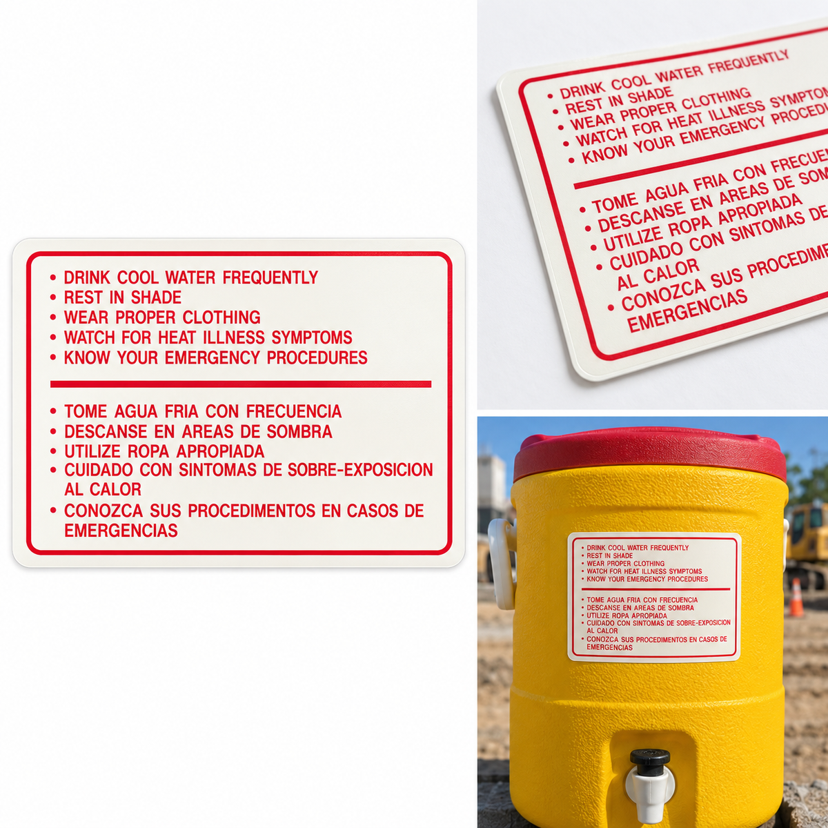 Heat Safety Reminder Decal / Recordatorio de Seguridad por Calor