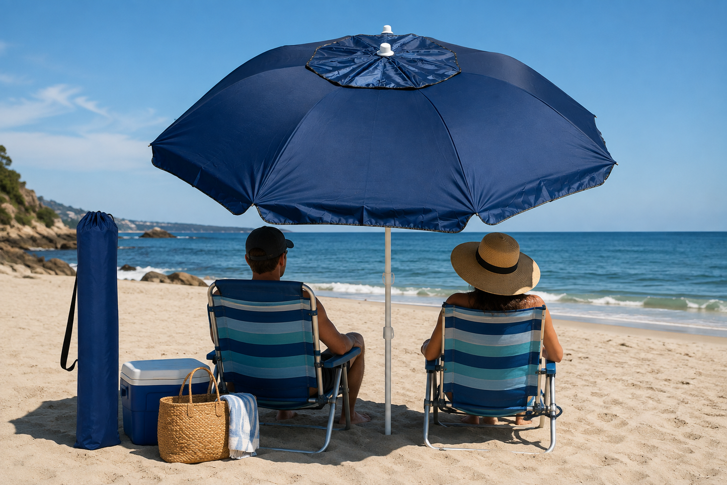UVGS UM32-B 200cm Outdoor Shade Umbrella - Blue