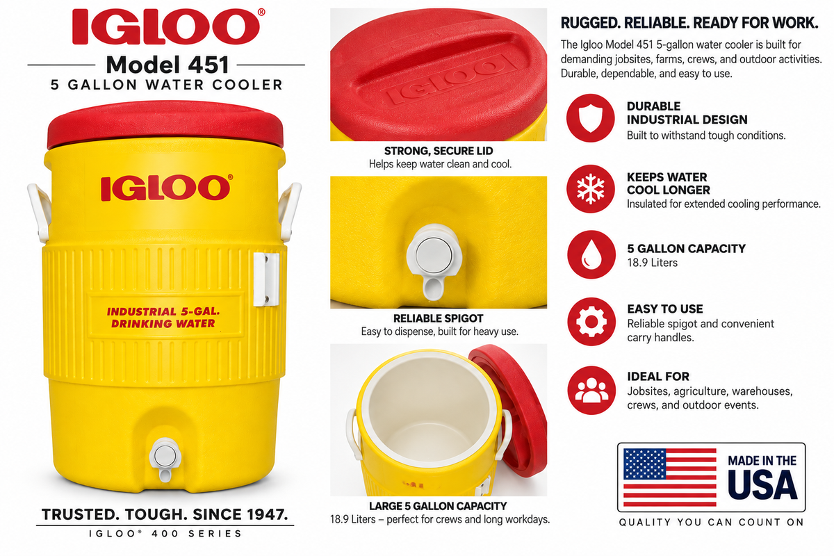 Igloo 451 400 Series Industrial Water Cooler - 5 Gallon