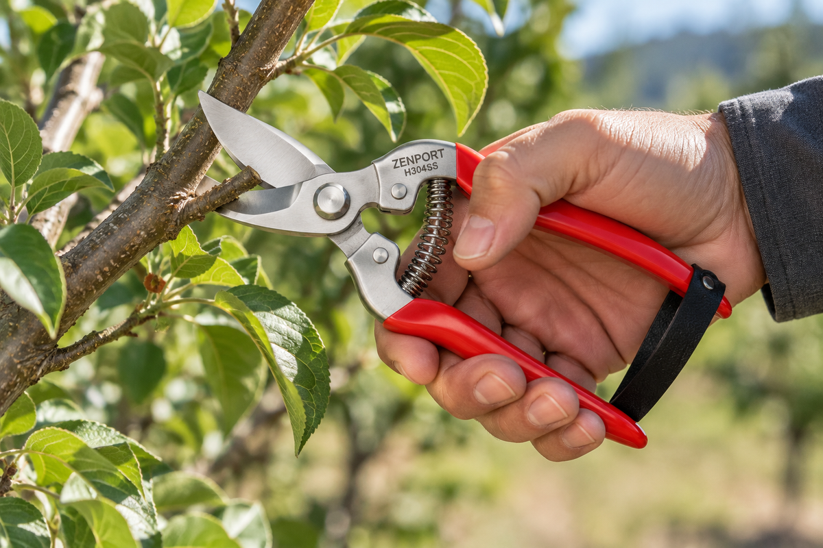 Zenport H304SS Stainless Steel Pruning Shears - Red Handle