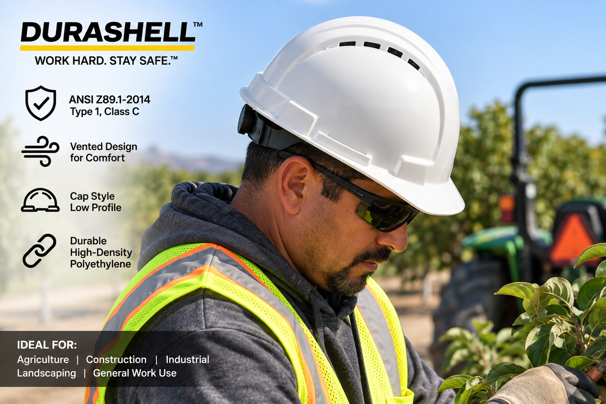 Durashell Vented Cap Style Hard Hat - ANSI Z89.1 Type 1 Class C