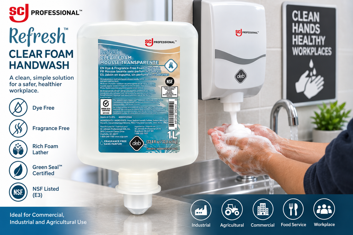 SC Johnson Professional Refresh Clear Foam Handwash - Dye & Fragrance Free, 1L
