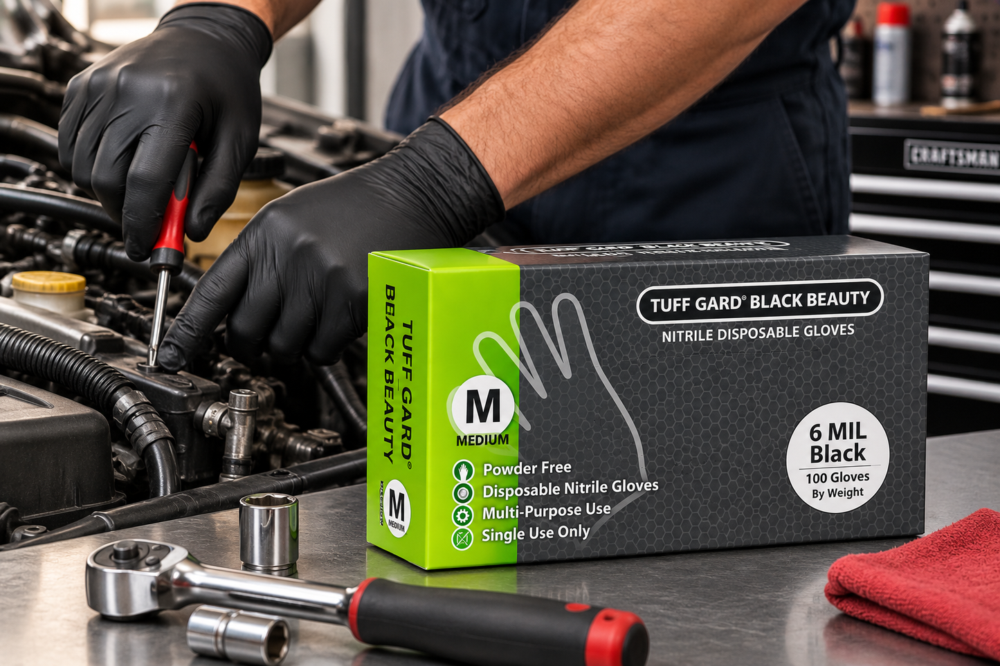 Guantes de nitrilo negros RX Pro