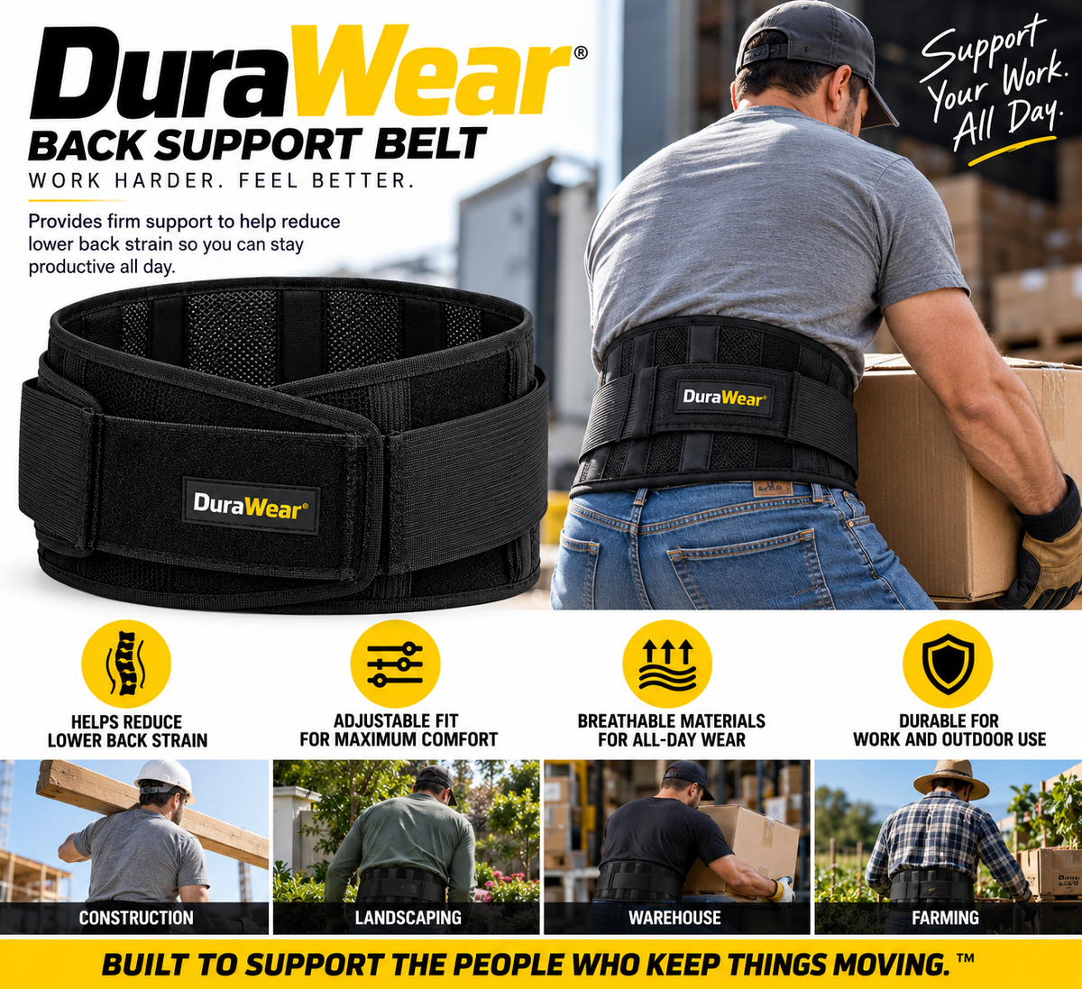 DuraWear Back Support Belt