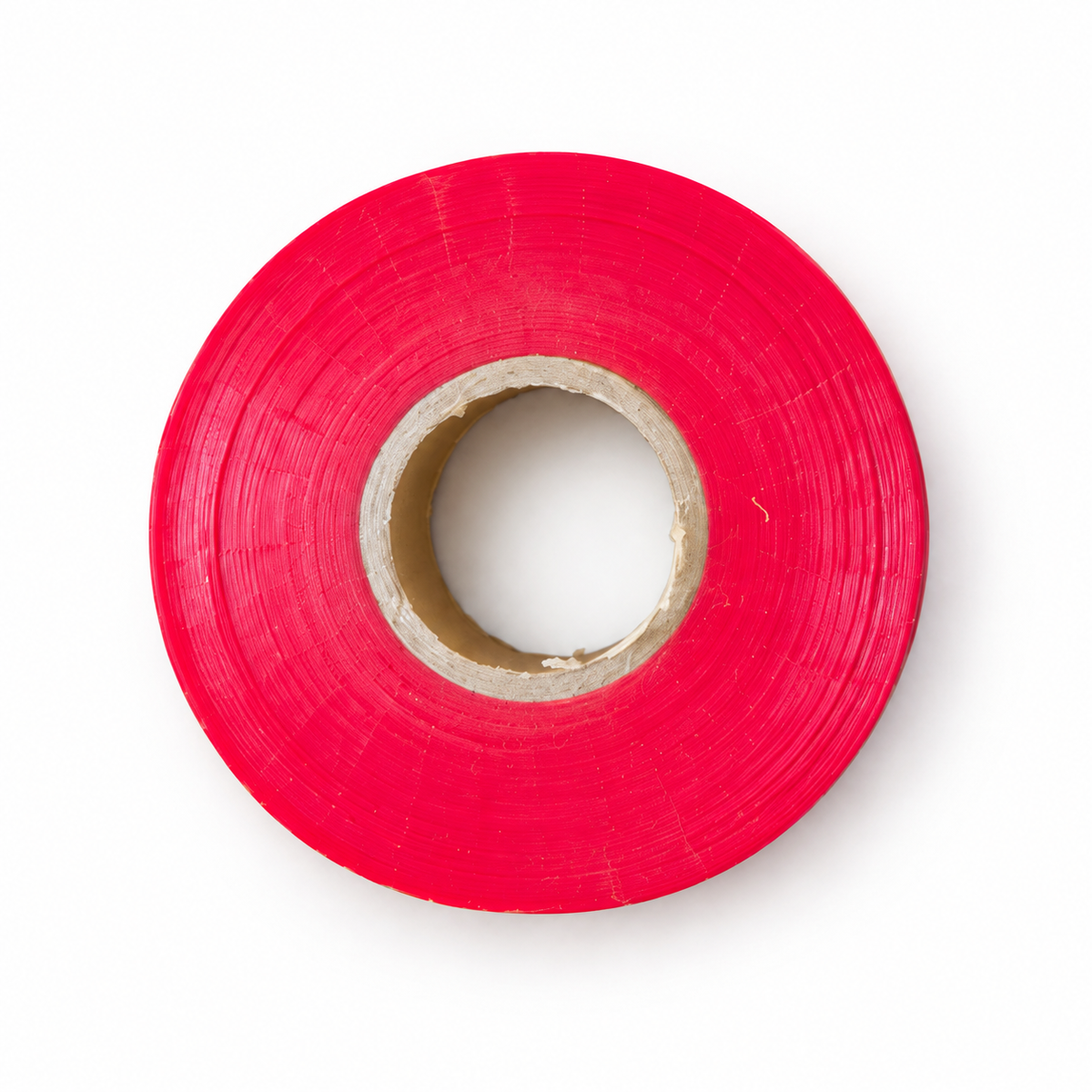 Red vinyl flagging tape roll, 1 inch by 300 feet