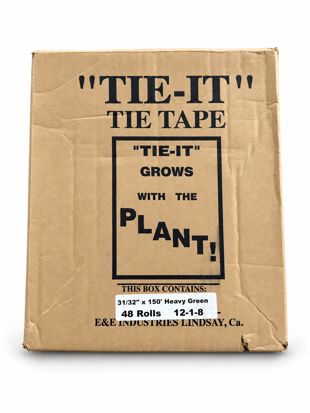 Heavy Green Tie-It carton, 150 ft, 48 rolls, SKU 12-1-8; white background