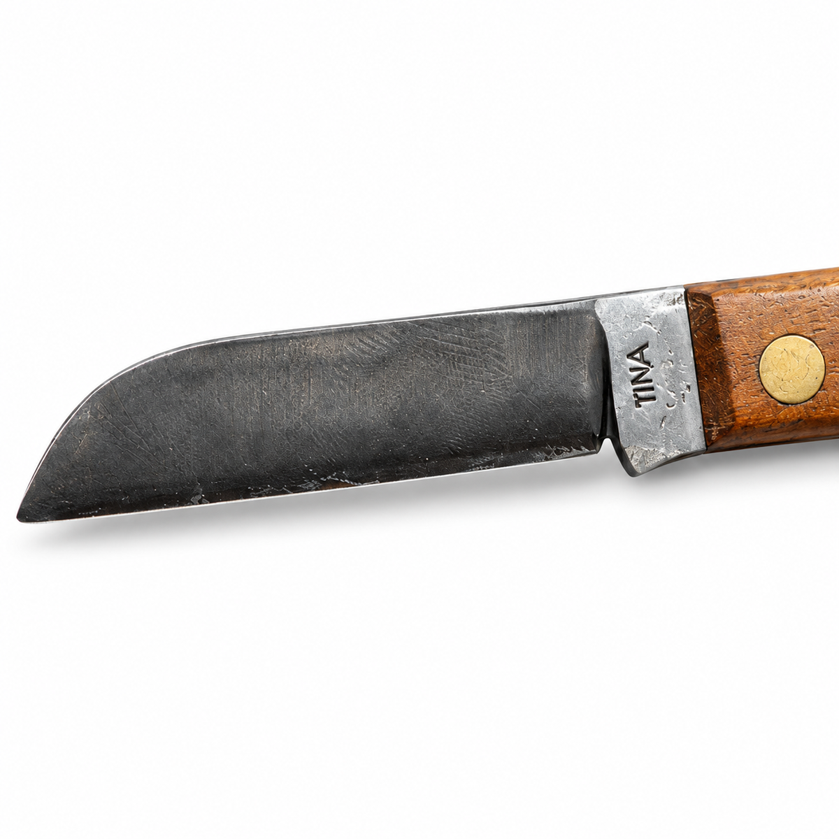 Tina 685 grafting knife blade and bolster detail on white background
