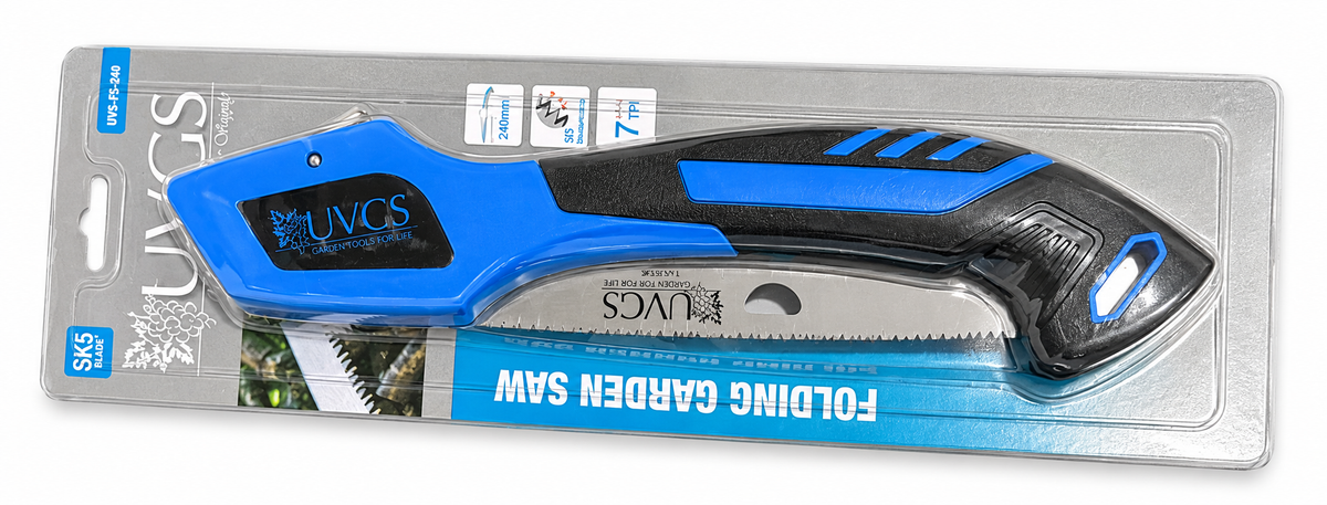 UVGS 240 mm folding saw UVS-FS-240 in retail package on white background