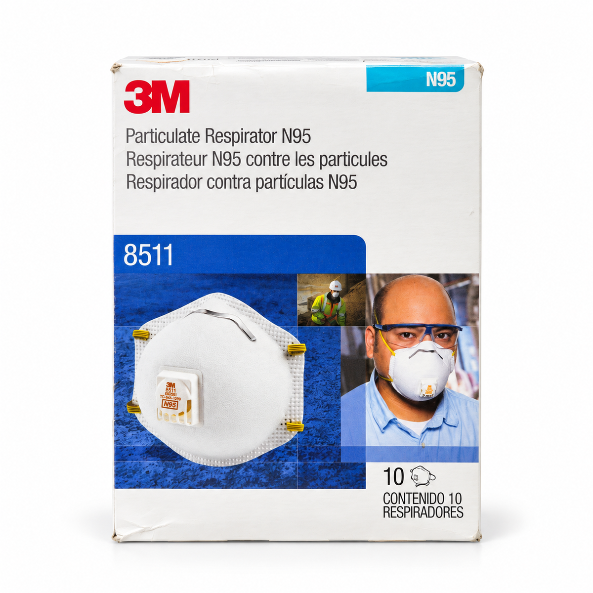 3M 8511 N95 particulate respirators with Cool Flow valve box of 10