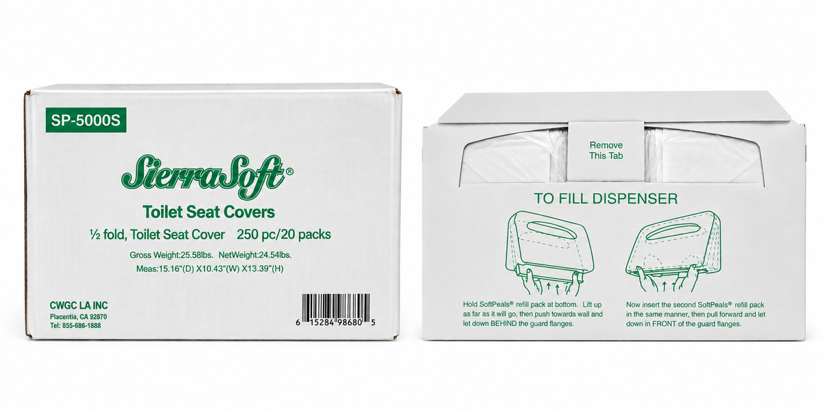 SierraSoft SP-5000S Toilet Seat Covers - 5,000 Count Case