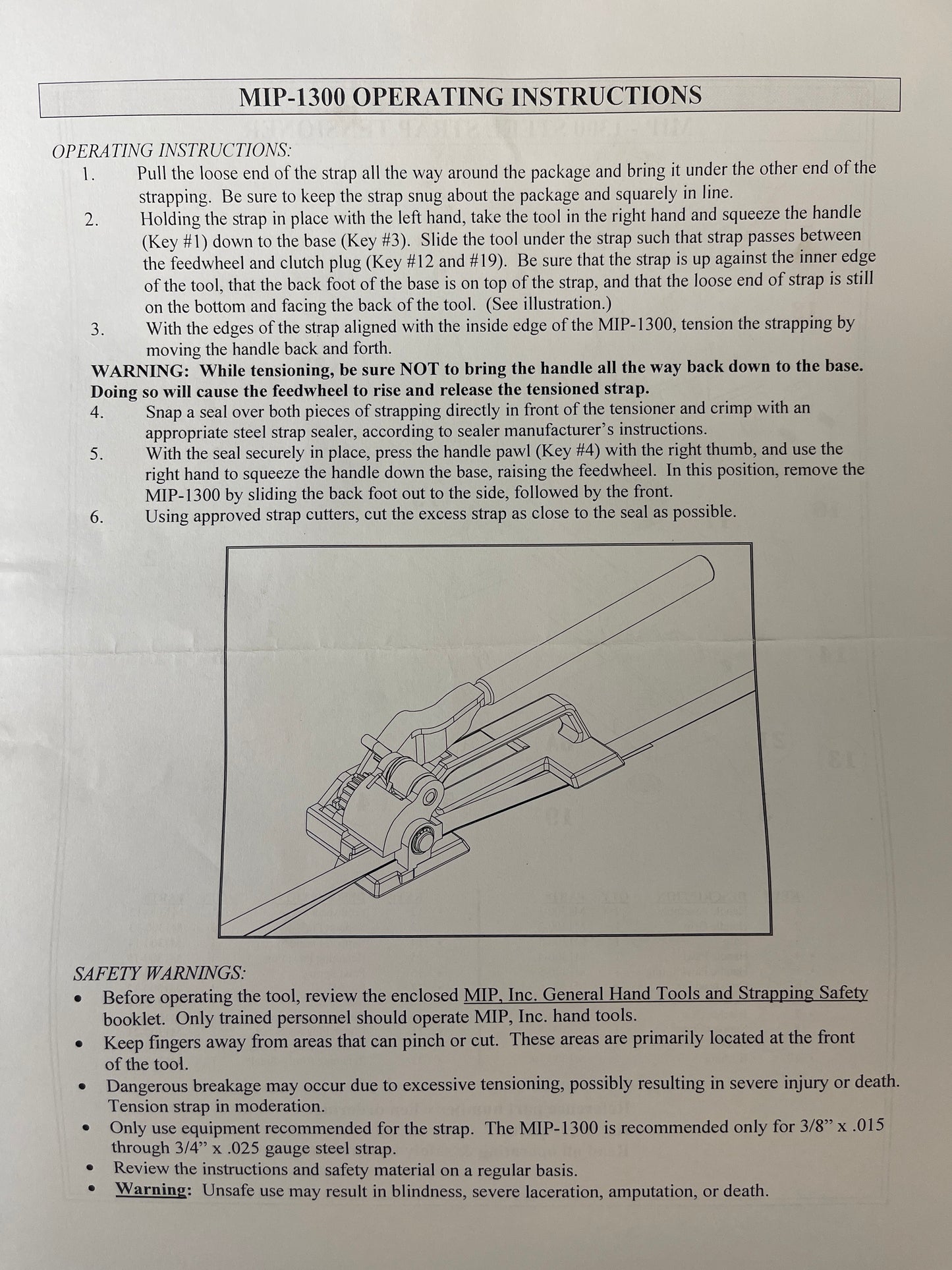 MIP1300 3/8-3/4in Steel Tensioner