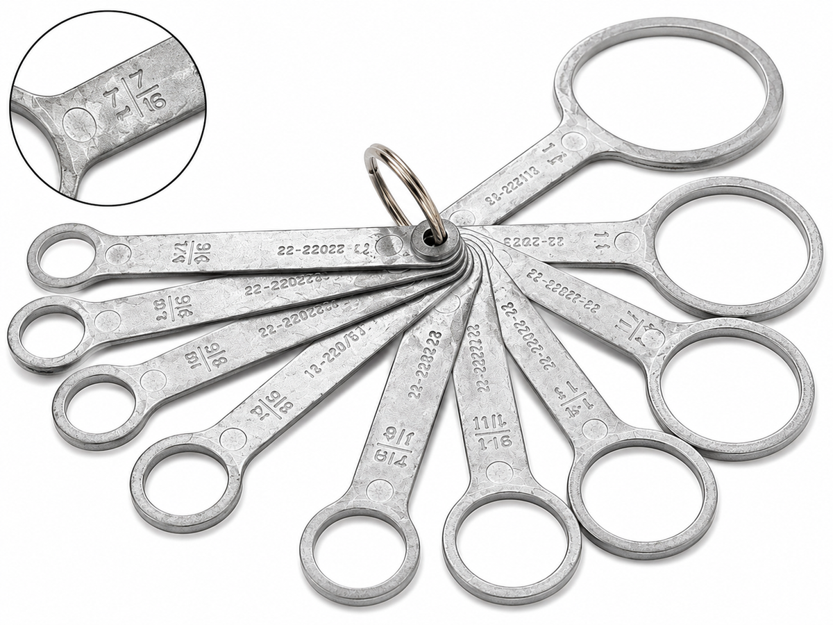 Aluminum Grape Sizing Ring Set - 7/16'' to 1-1/4