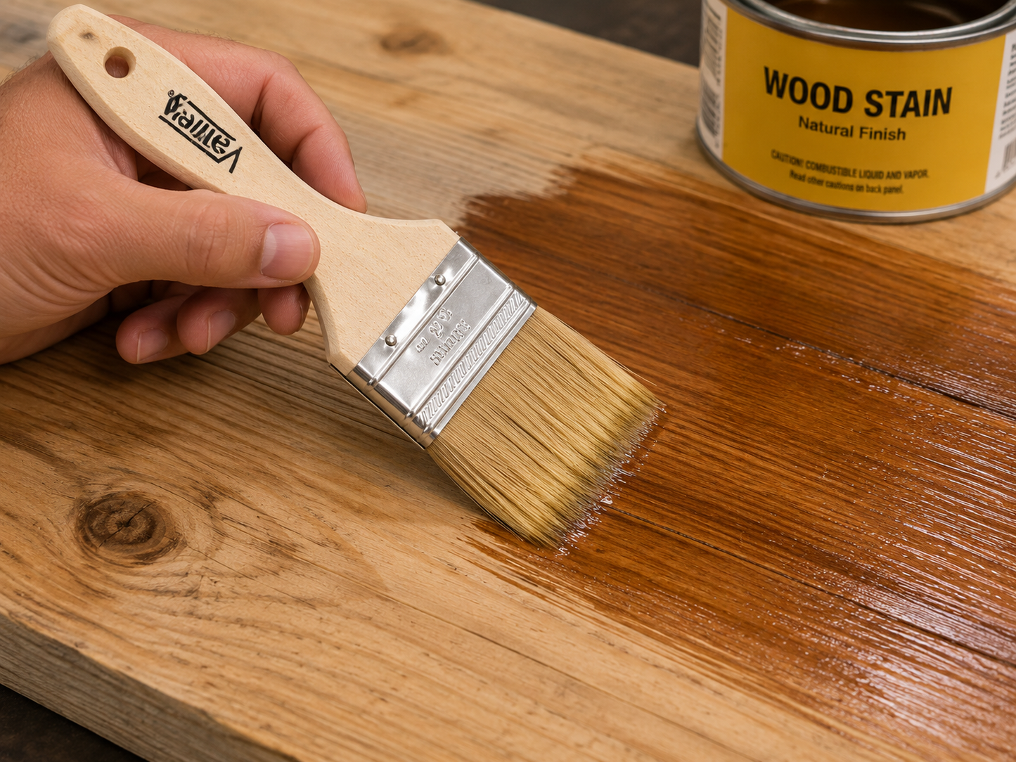 2'' Natural Bristle Paint Brush - Wood Handle