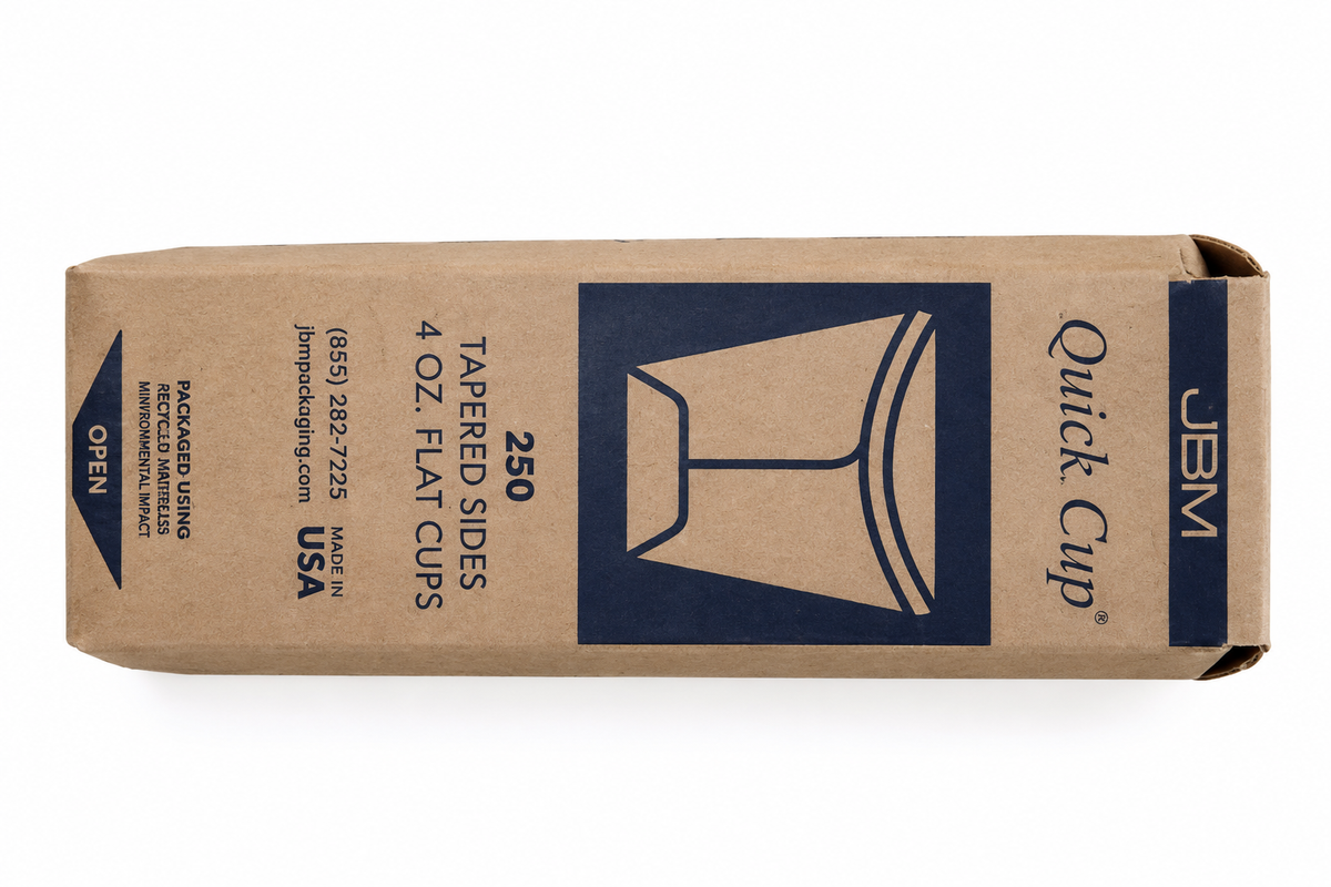 Quick Cup 4 oz Flat Paper Cups - 10,000 Count Case
