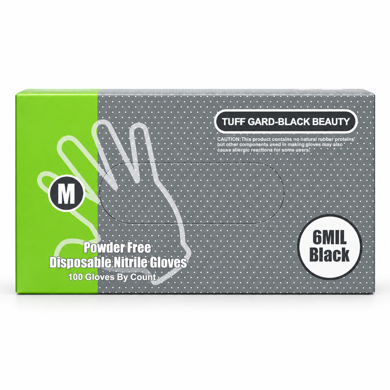 Tuff Gard Black Beauty 6 Mil Black Nitrile Gloves - Medium, 100 Count