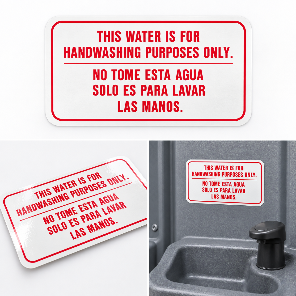 Handwashing Water Only / No Tome Esta Agua Decal