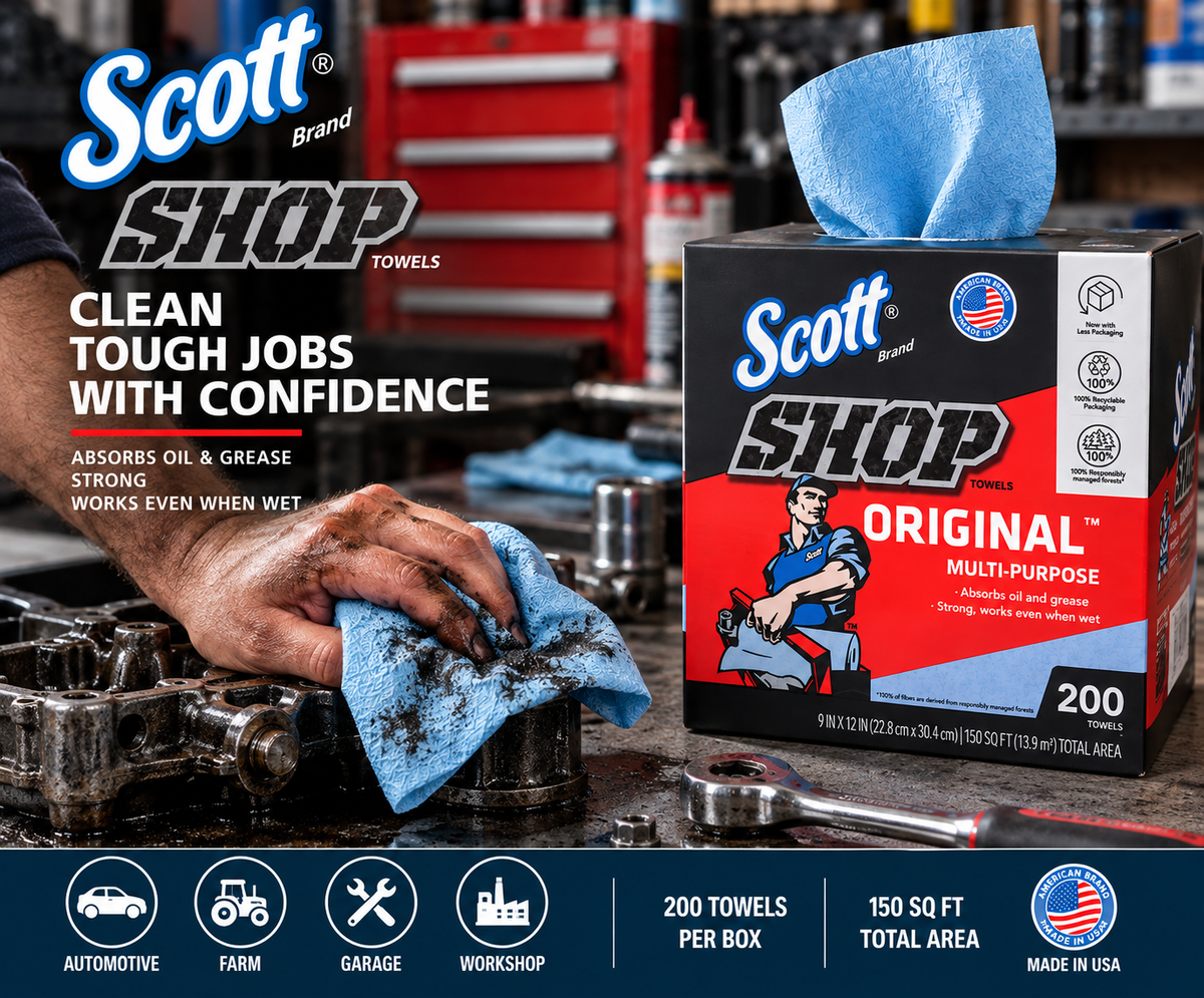 Scott Shop Towels Original - 200 Towels, 9'' x 12''