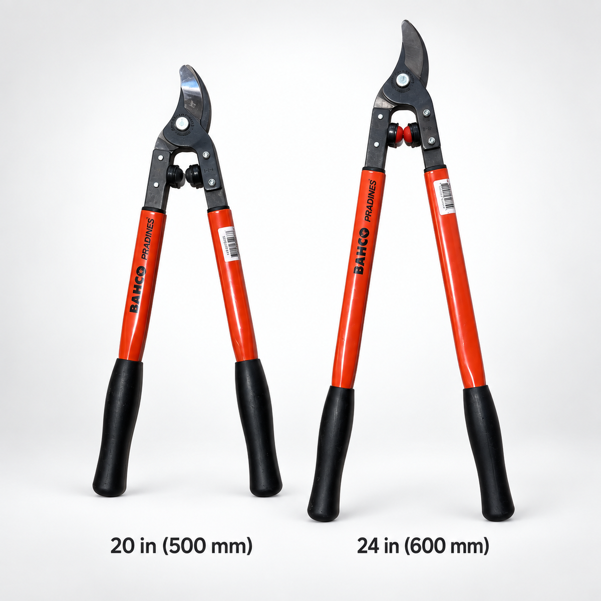 Bahco P14 lopper size comparison: 20 inch 500 mm and 24 inch 600 mm