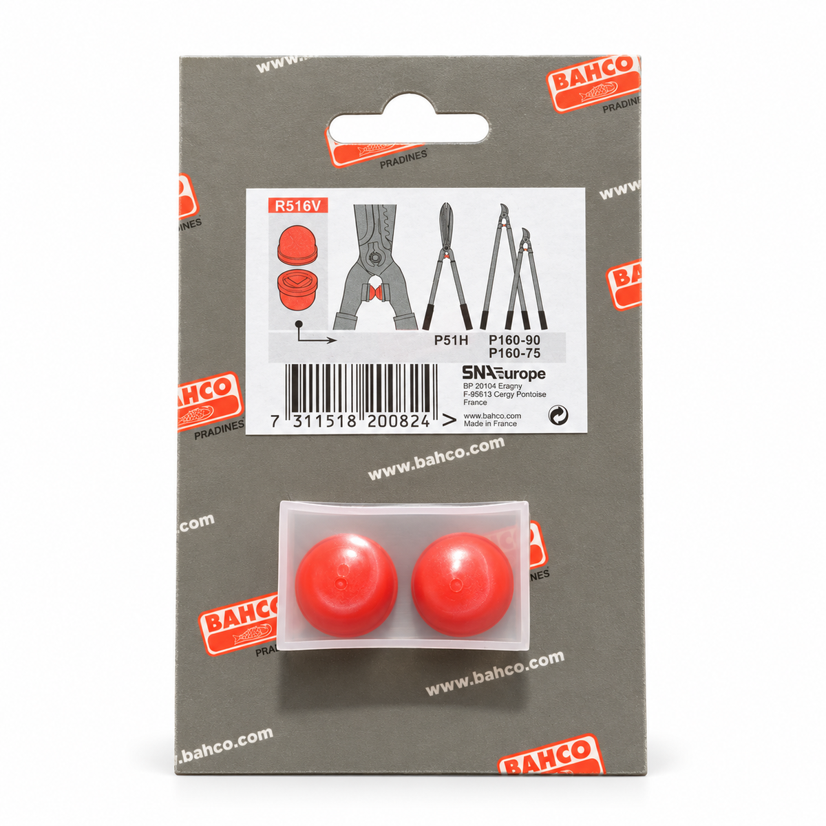Bahco R516V replacement buffers in original packaging on white background