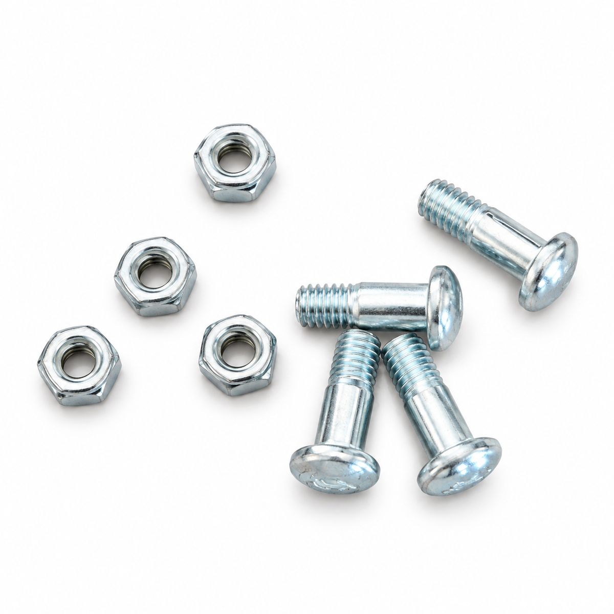 Four handle bolts and four nuts for compatible orange handle loppers