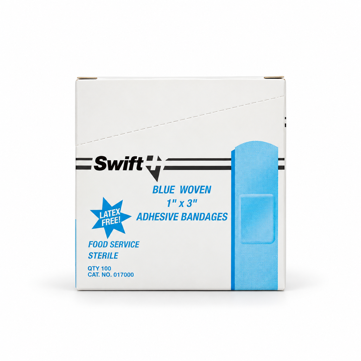Swift Blue Woven Adhesive Bandages 1" x 3" – 100 Sterile Strips | 017000 — view 2