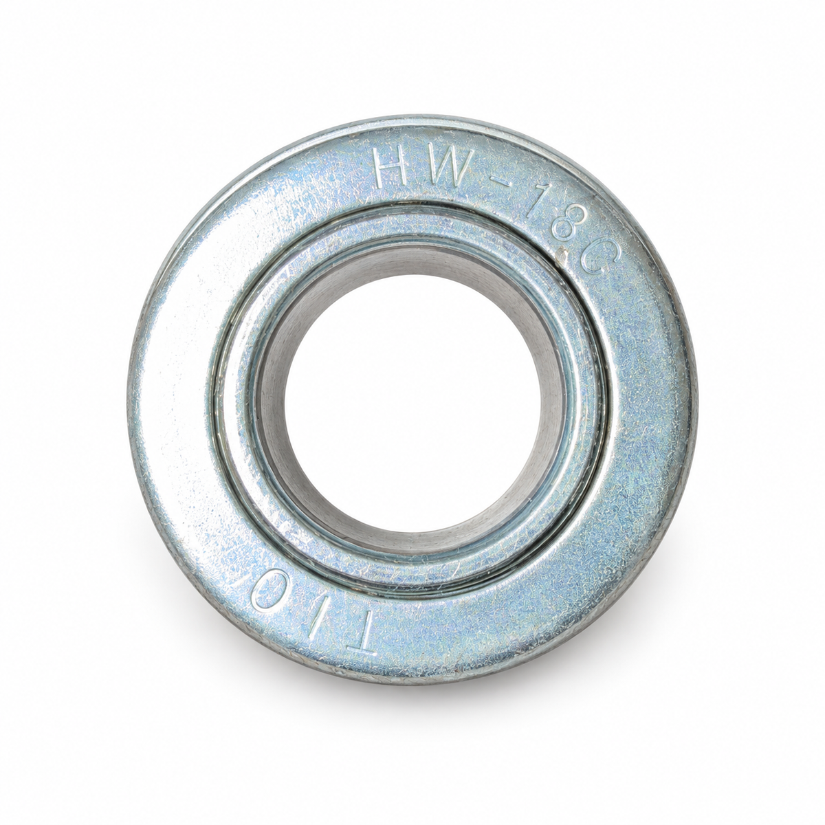 Front view of 3/4 inch wheelbarrow replacement bearing on white background