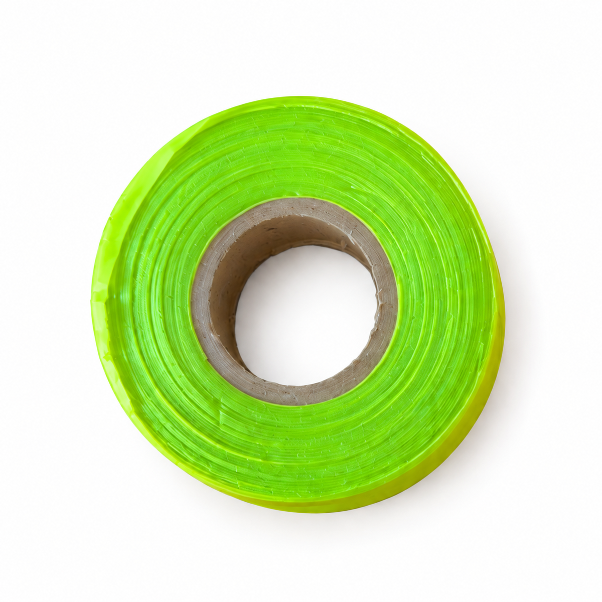 Fluorescent lime vinyl flagging tape roll, 1 inch by 150 feet
