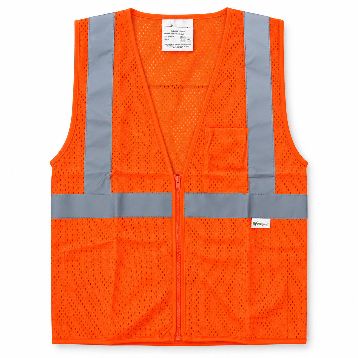 HiVizGard orange Class 2 high visibility safety vest on white background