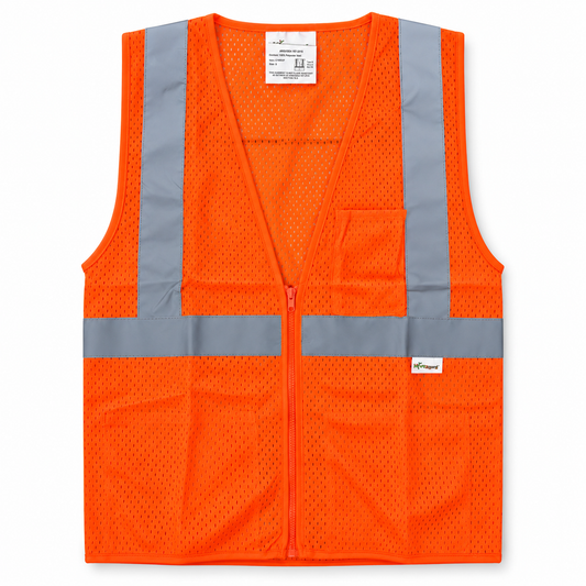 HiVizGard orange Class 2 high visibility safety vest on white background