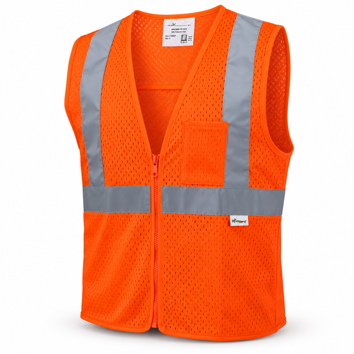 HiVizGard orange Class 2 safety vest in package on white background