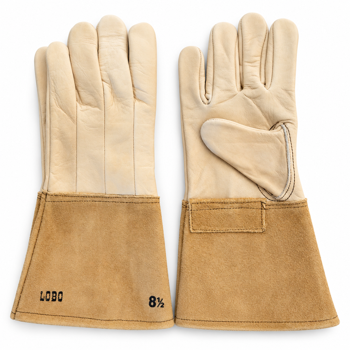 Lobo leather gauntlet gloves size 8.5