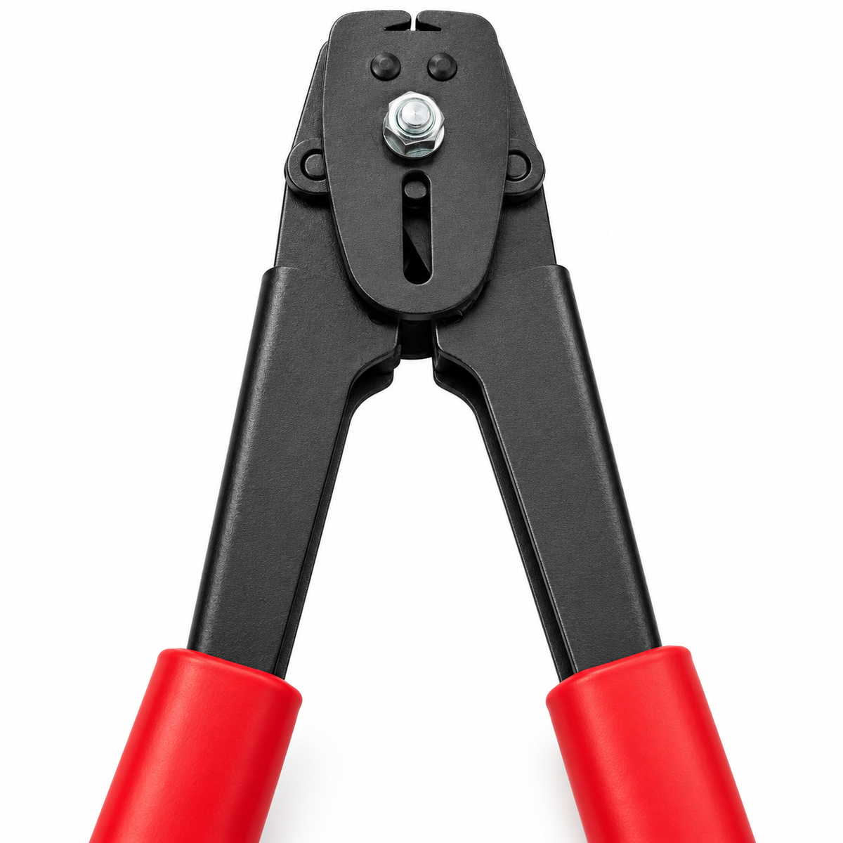 MIP-1100-12 red grip long handle steel strapping sealer - detail view