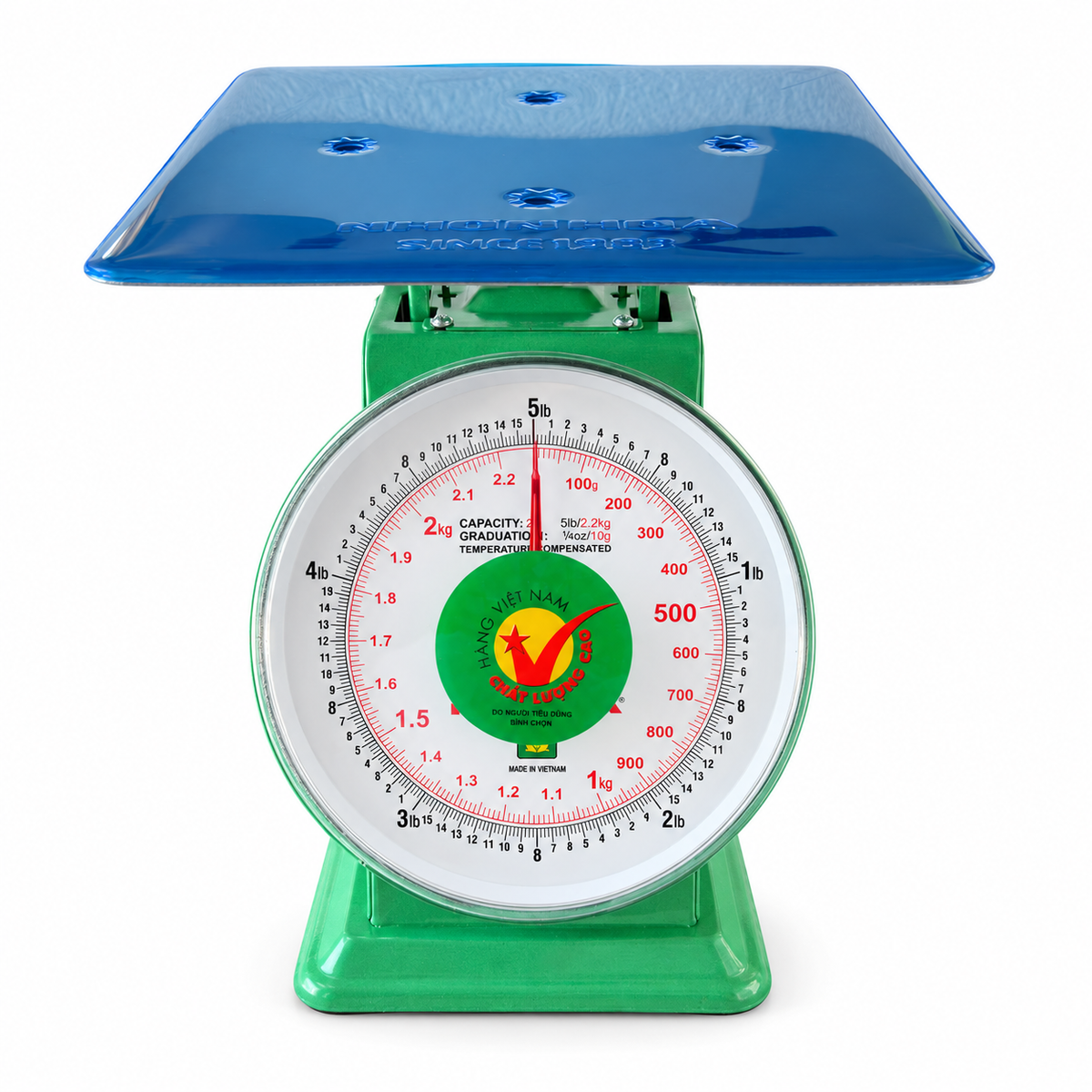 Nhon Hoa 5 lb mechanical dial scale with complete platform