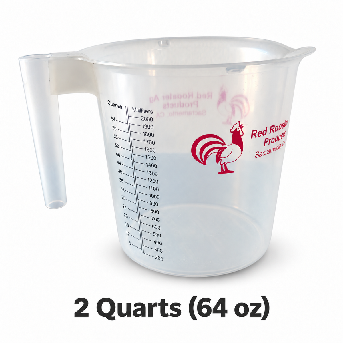 Red Rooster measuring pitcher - 2 Quarts (64 oz)