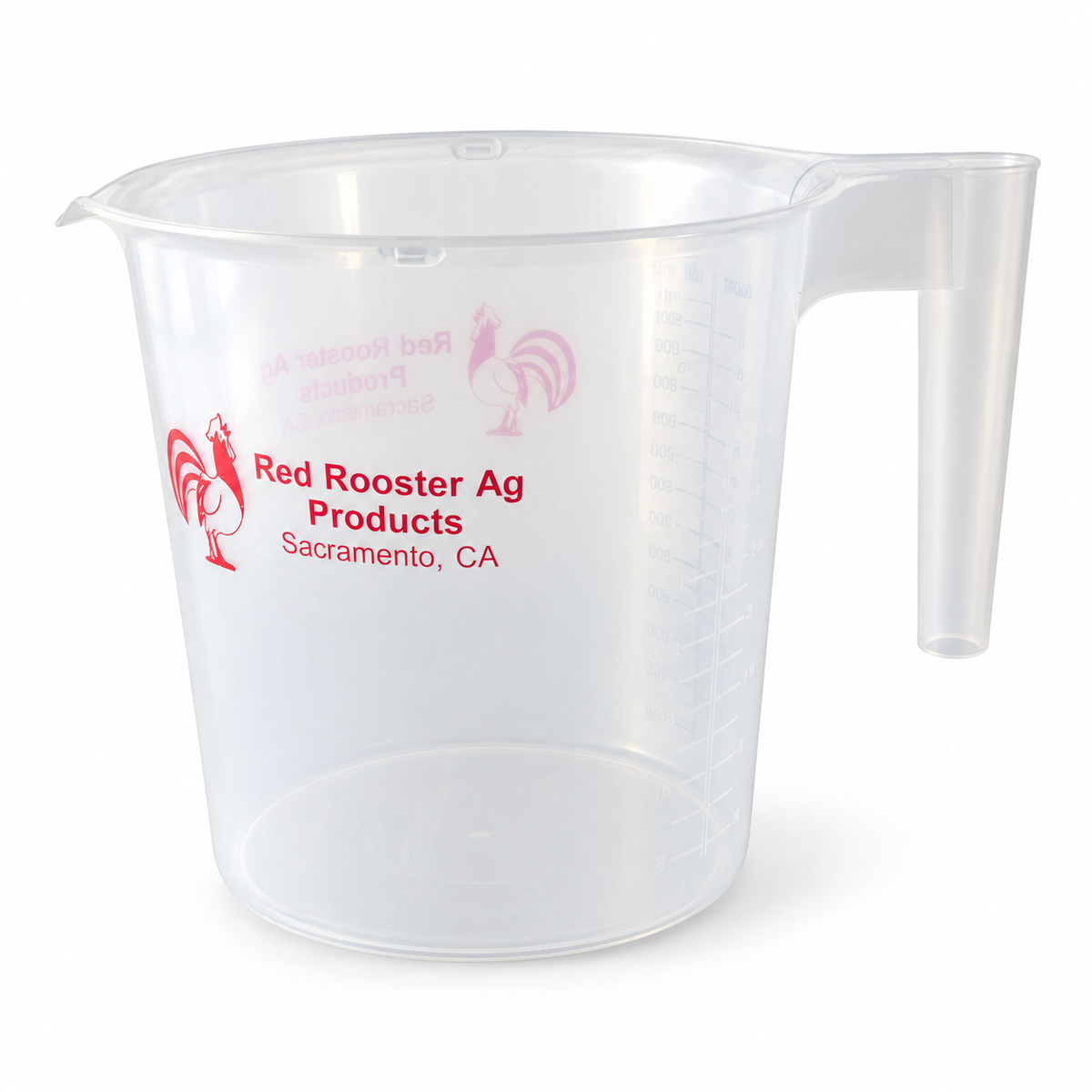 Red Rooster 2 quart measuring pitcher - alternate logo view