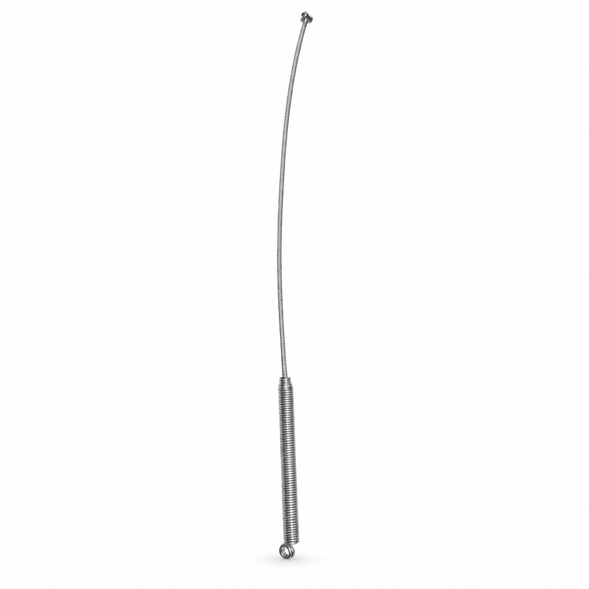 Long spring and cable on white background - view 1
