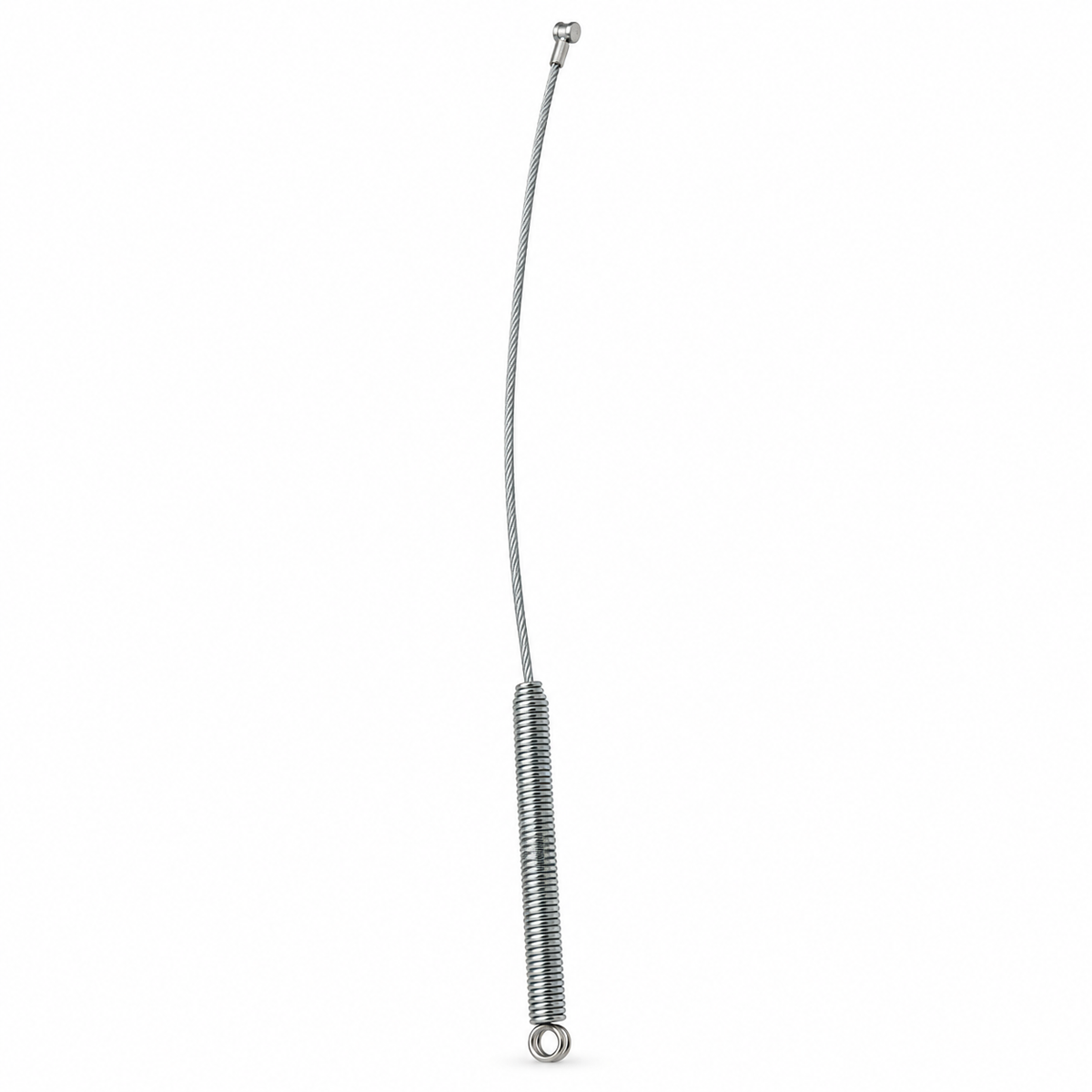 Long spring and cable on white background - view 3