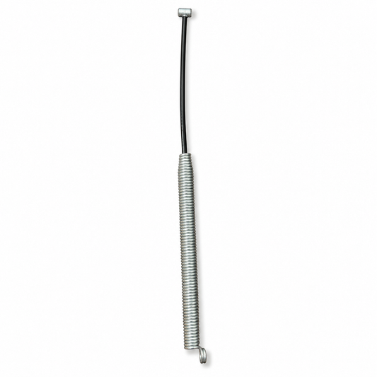 Short spring and cable on white background - view 1