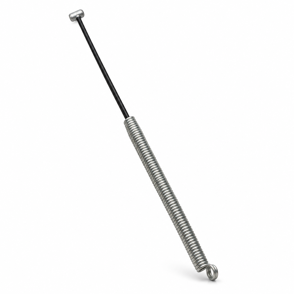 Short spring and cable on white background - view 2