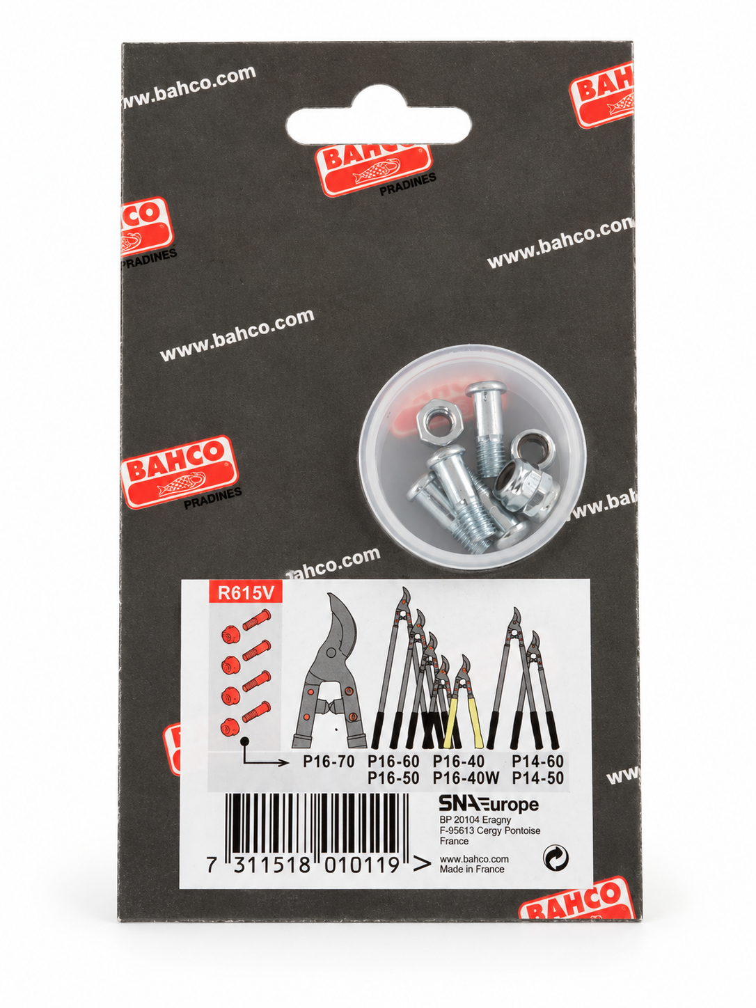 Bahco R615V Replacement Handle Bolt Kit for P14 / P16 Loppers — packaging or alternate view
