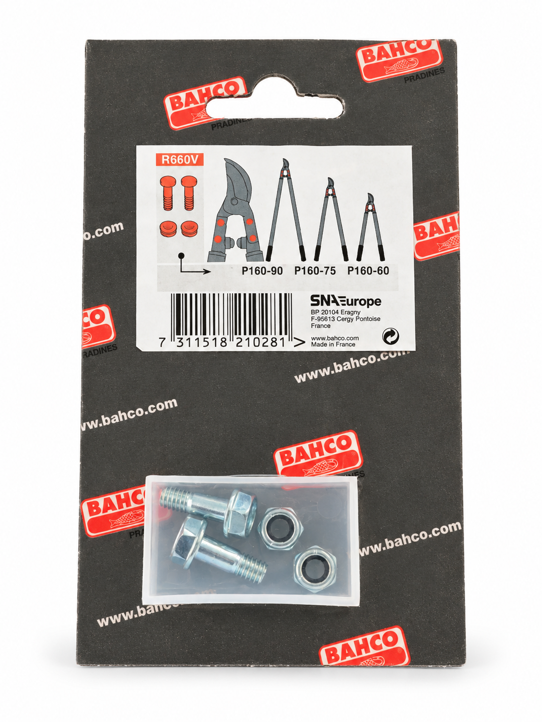 Bahco R660V Replacement Handle Bolt Set for P160-60 / P160-75 / P160-90 Loppers — packaging or alternate view