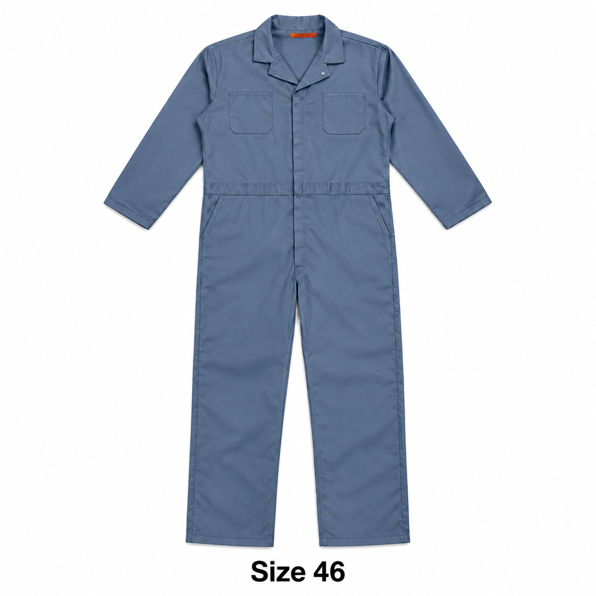 Red Kap CT10 blue-gray coverall with Size 46 caption on white background