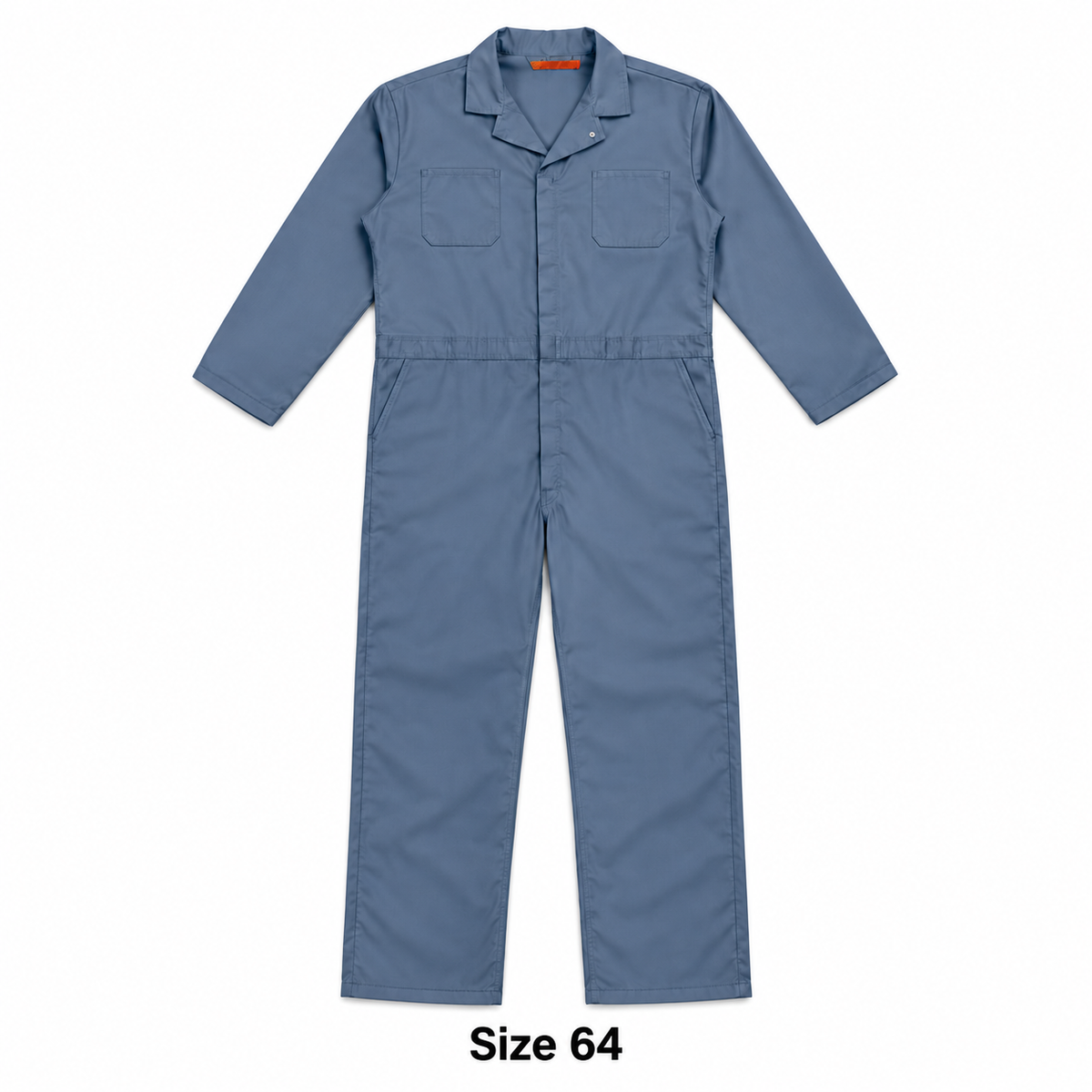 Red Kap CT10 blue-gray coverall with Size 64 caption on white background