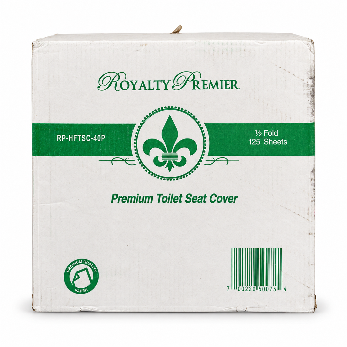 Royalty Premier RP-HFTSC-40P case of 5,000 half-fold toilet seat covers