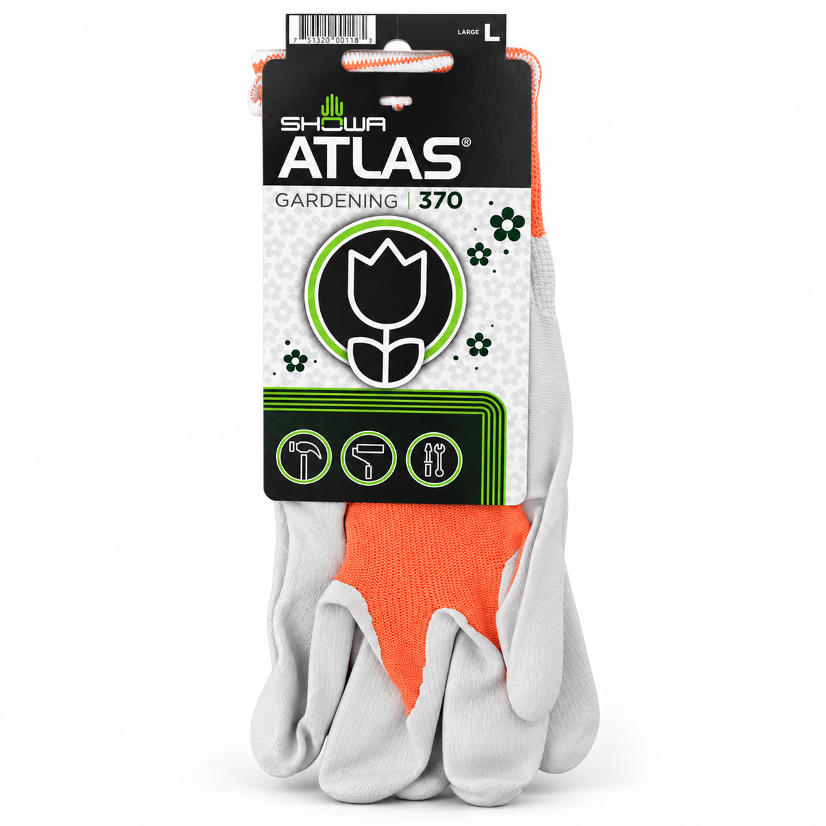 SHOWA Atlas 370 gardening gloves - Large / Orange