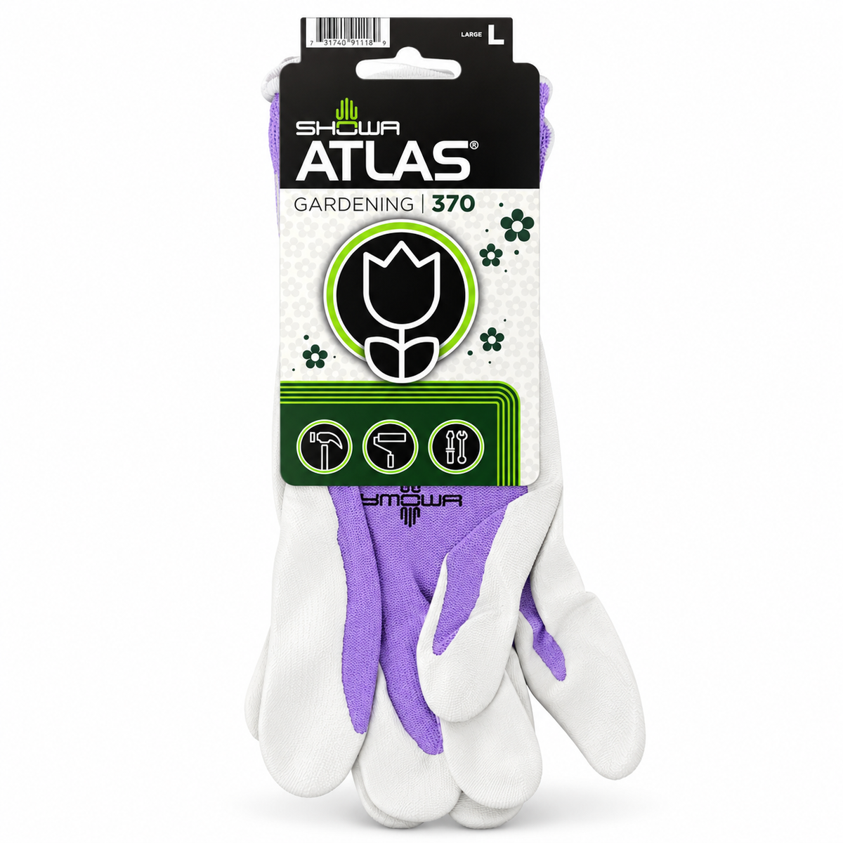 SHOWA Atlas 370 gardening gloves - Large / Purple