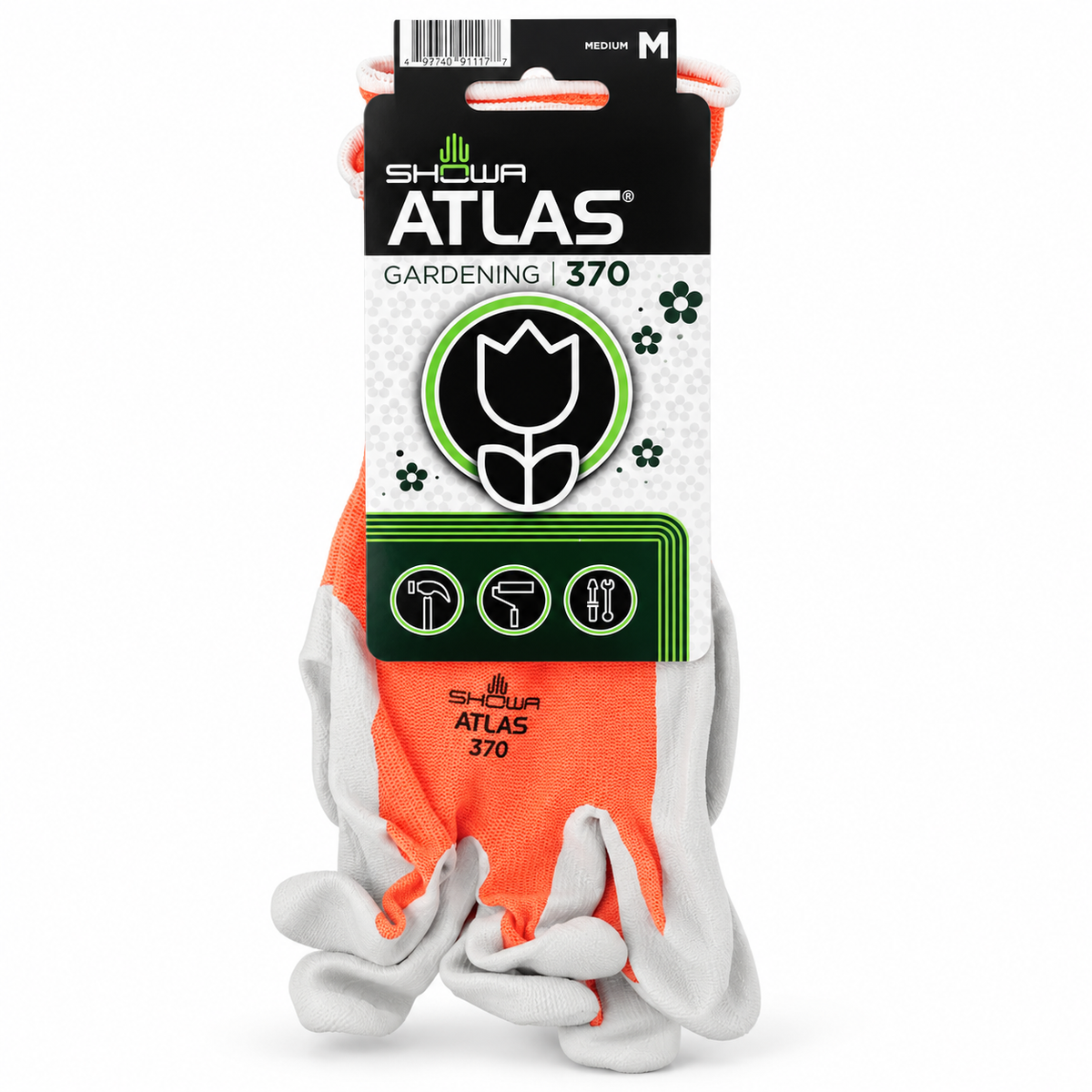 SHOWA Atlas 370 gardening gloves - Medium / Orange