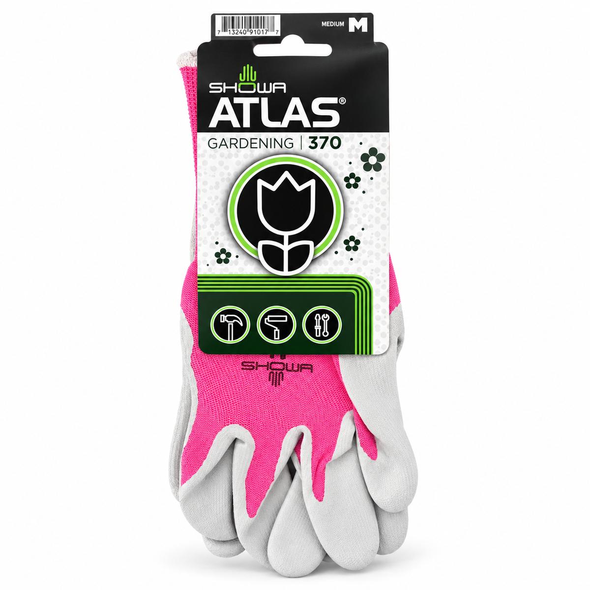 SHOWA Atlas 370 gardening gloves - Medium / Pink