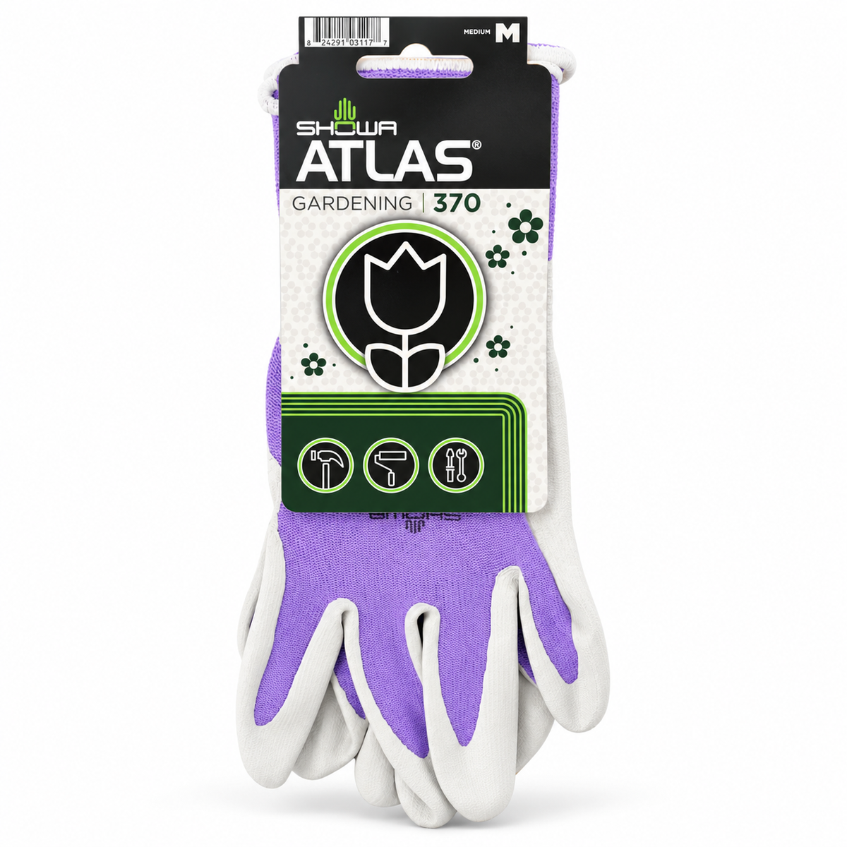 SHOWA Atlas 370 gardening gloves - Medium / Purple