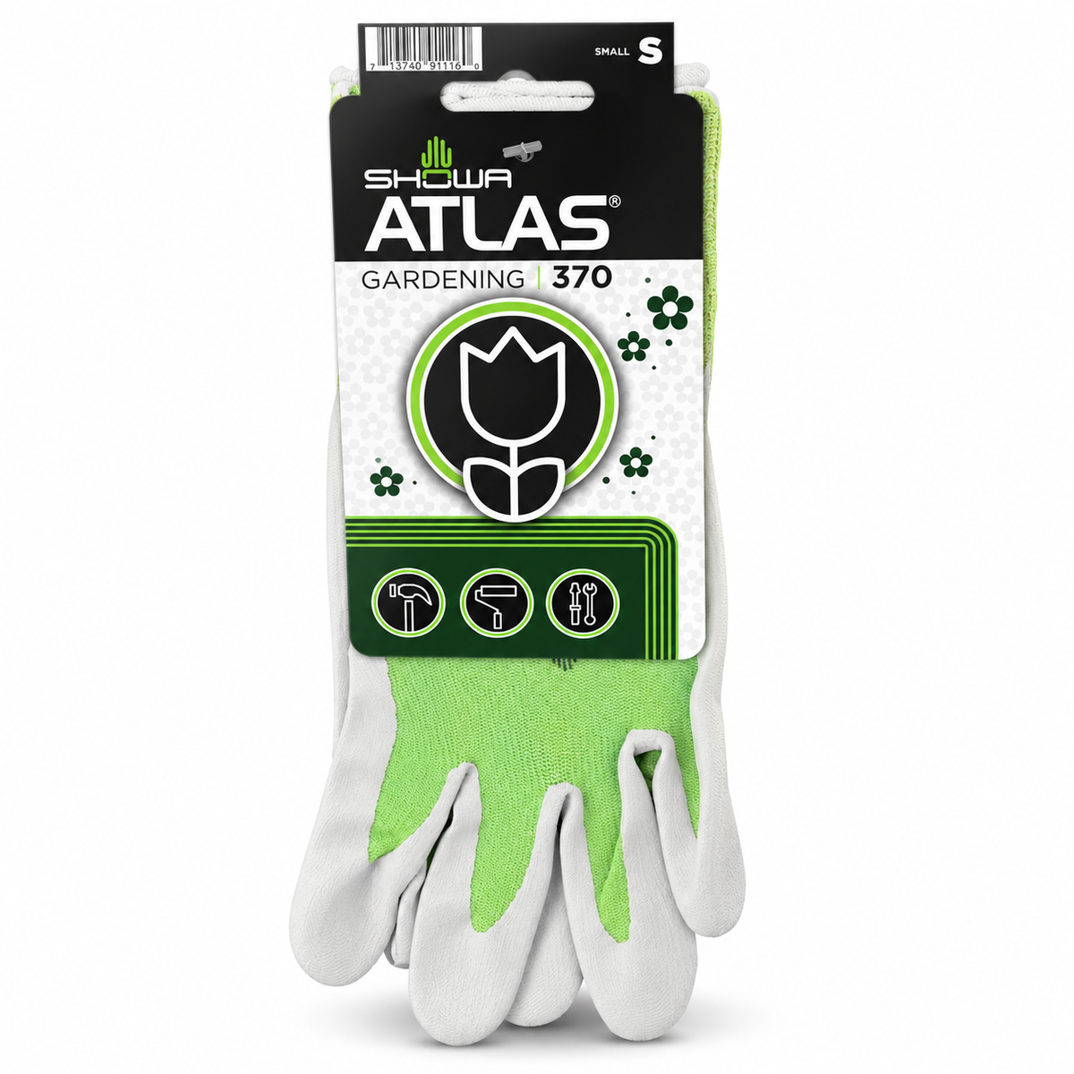 SHOWA Atlas 370 gardening gloves - Small / Green